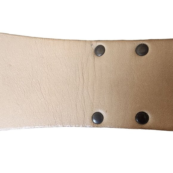 VTG Anne-X Genuine Leather Belt Hippie Bohemian Long Fringe Beige M/L - Picture 6 of 10